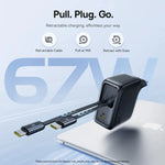 Baseus CJ21 67W GaN Fast Charger with Dual Retractable Cables - view 4