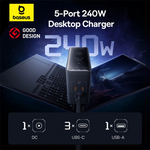 Baseus 240W (3C+U+DC) GaN Desktop Fast Charger - view 2