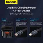 Baseus Enjoyment Pro 60W Car Charger with Retractable USB-C & Lightning Cables - view 8