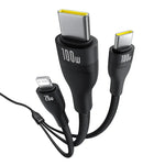 Baseus Flash Series 3 One-for-three 100W Fast Charging Cable - view 3