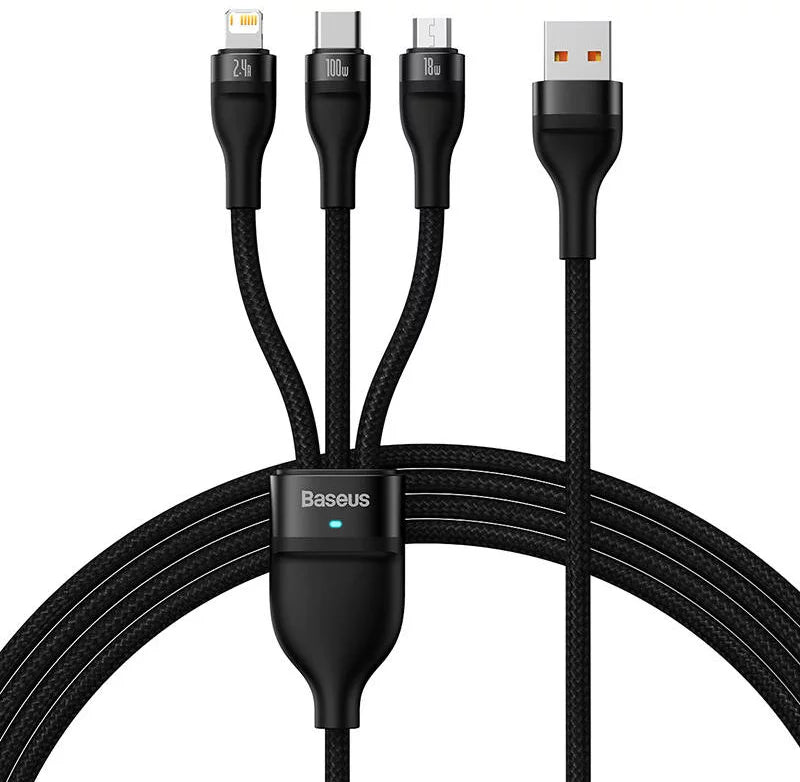 Baseus Flash Series Ⅱ 100W 3-in-1 Fast Charging Data Cable