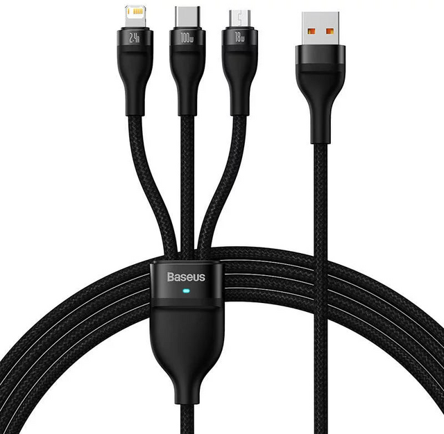 Baseus Flash Series Ⅱ 100W 3-in-1 Fast Charging Data Cable