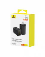 Baseus GaN5 Pro Fast Charger 2C+U 65W US Pack of 2