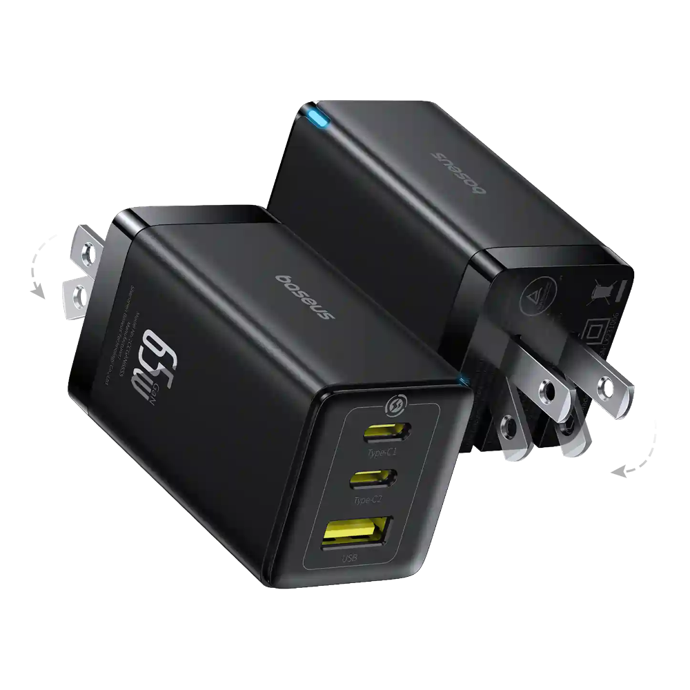 Baseus GaN5 Pro Fast Charger 2C+U 65W US Pack of 2