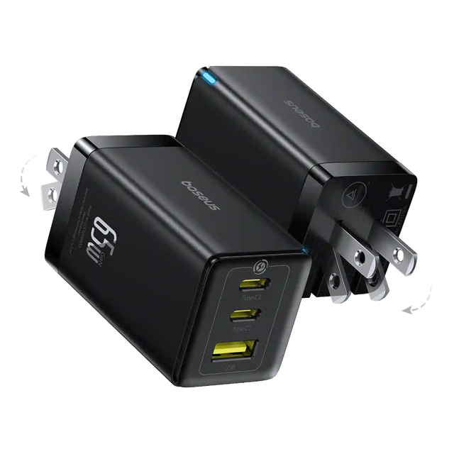 Baseus GaN5 Pro Fast Charger 2C+U 65W US Pack of 2