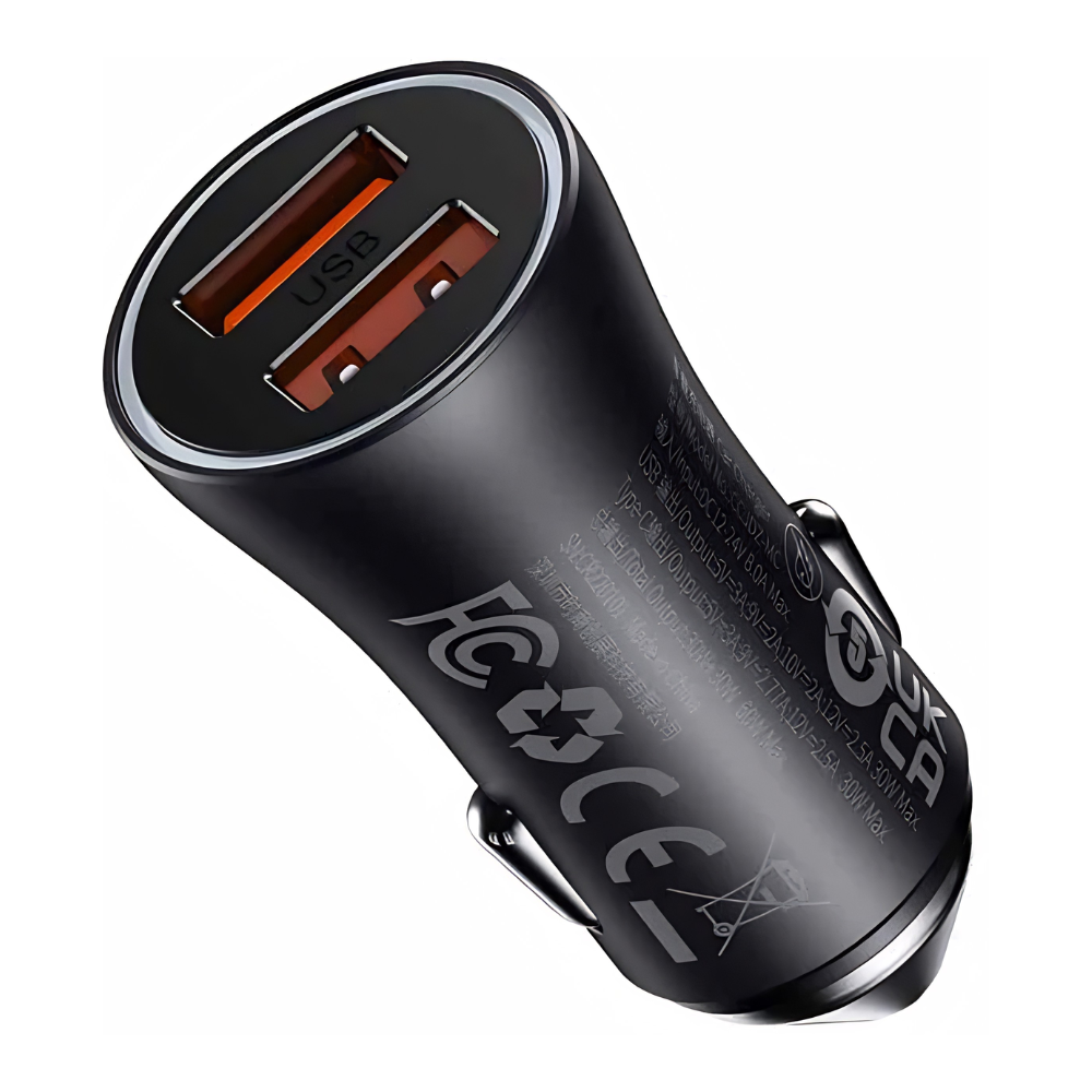 Baseus Golden Contactor Max Dual Port Fast Car Charger 60W