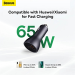 Baseus Golden Contactor Pro 65W Triple Port USB Car Charger - view 8