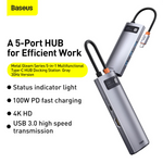 Baseus Metal Gleam Series 5-in-1 USB-C Hub Docking Station - view 3