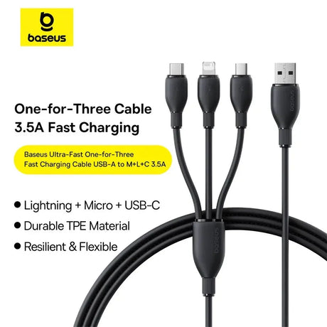 Baseus Ultra Fast 3-in-1 Fast Charging Cable