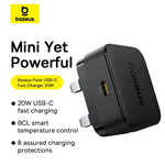 Baseus Palm Series 1C 20W Fast Charger UK Plug - view 7