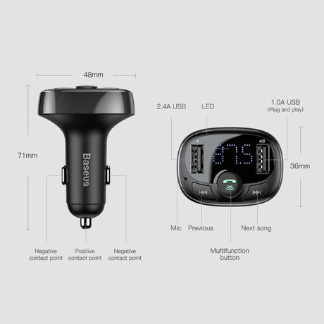 Baseus S-09A Bluetooth MP3 Car Charger