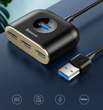 Baseus Square Round 4-in-1 USB-C Hub (1x USB 3.0, 3x USB 2.0) 1m