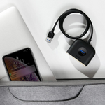 Baseus Square Round 4-in-1 USB-C Hub (1x USB 3.0, 3x USB 2.0) 1m