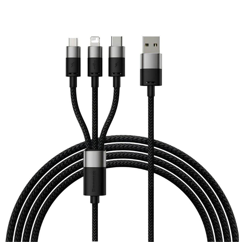 Baseus StarSpeed 3-in-1 Fast Charging Data Cable (USB-A to Micro/Lightning/USB-C)