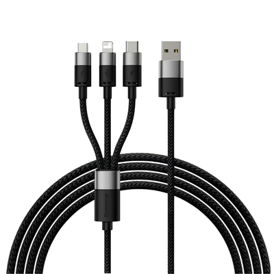Baseus StarSpeed 3-in-1 Fast Charging Data Cable (USB-A to Micro/Lightning/USB-C)
