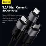 Baseus StarSpeed 3-in-1 Fast Charging Data Cable (USB-A to Micro/Lightning/USB-C)