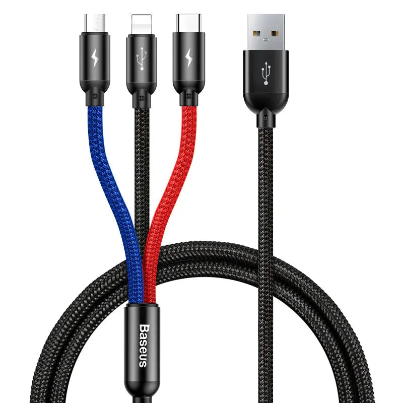 Baseus Three Primary Colors Series 3-in-1 Universal Charging Cable