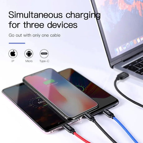 Baseus Three Primary Colors Series 3-in-1 Universal Charging Cable