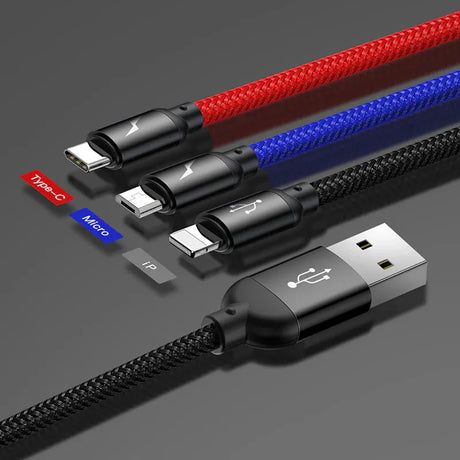 Baseus Three Primary Colors Series 3-in-1 Universal Charging Cable