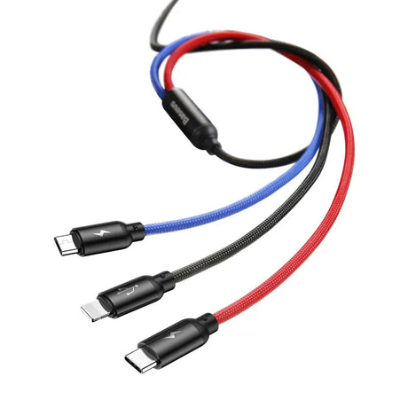 Baseus Three Primary Colors Series 3-in-1 Universal Charging Cable