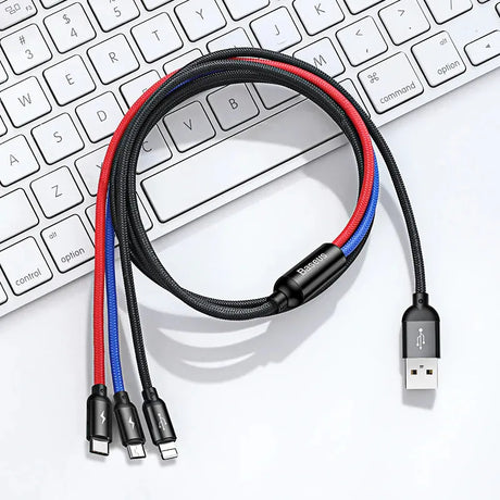 Baseus Three Primary Colors Series 3-in-1 Universal Charging Cable