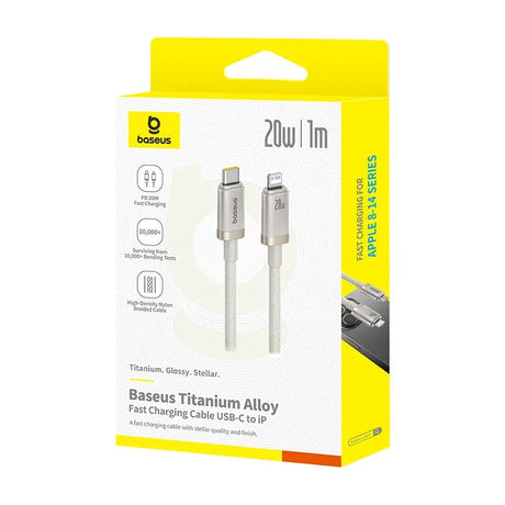 Baseus Titanium Alloy USB-C to Lightning Fast Charging Cable 20W - Price in Pakistan - Official Warranty