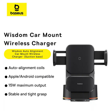 Baseus Wisdom Auto Alignment 15W Wireless Car Charger Mount