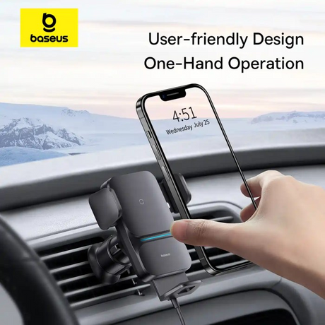 Baseus Wisdom Auto Alignment 15W Wireless Car Charger Mount