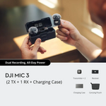 DJI Mic 3 (2 TX + 1 RX + Case) – 32-bit Float Wireless Mic System
