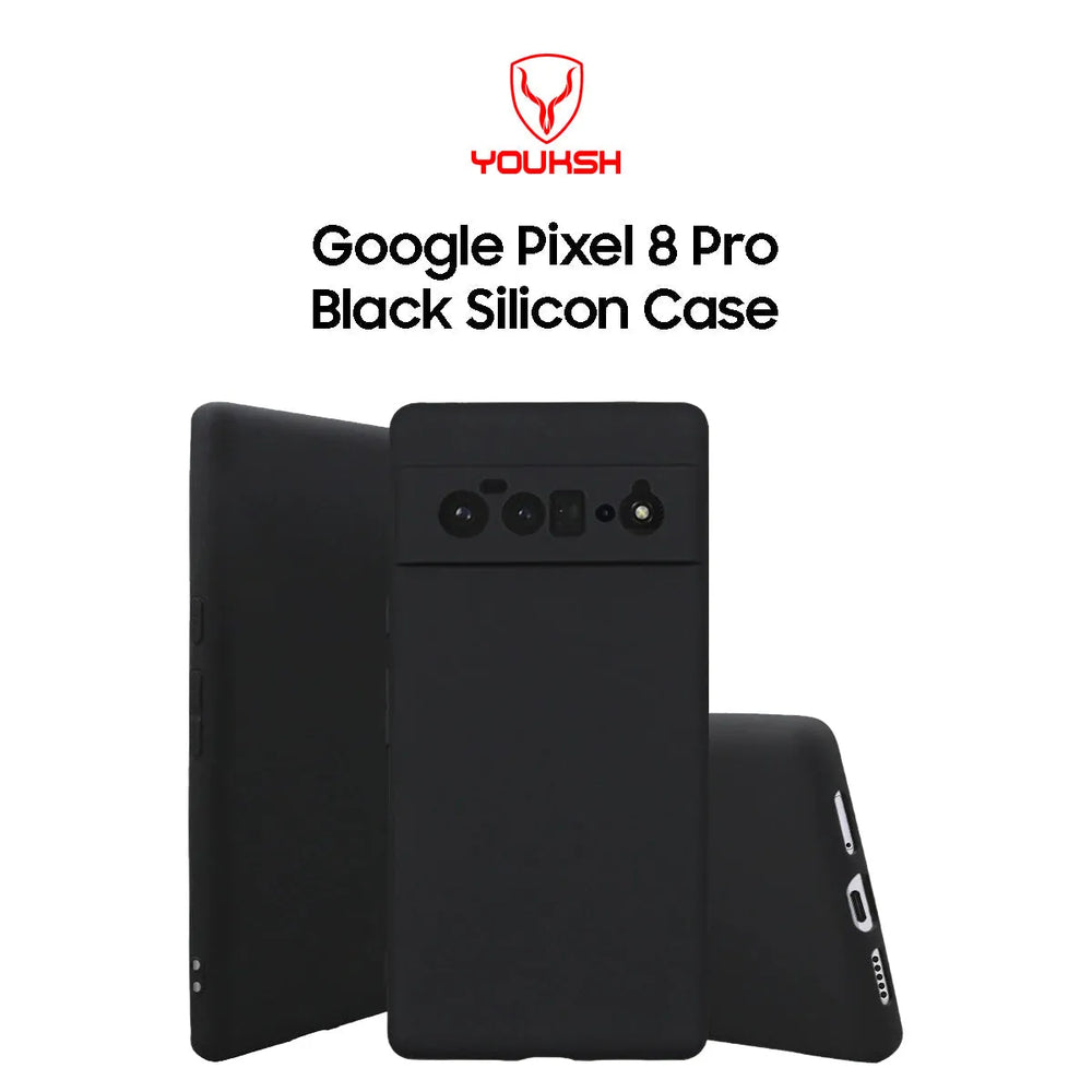 Youksh Google Pixel 8 Pro Black Silicone Case