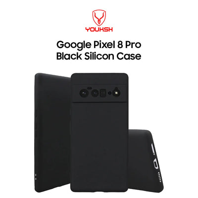 Youksh Google Pixel 8 Pro Black Silicone Case