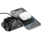 Hoco CW65 North 3-in-1 desktop wireless fast charger – Black