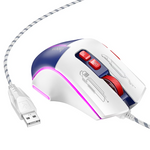 Hoco GM31 Overlord Luminous Gaming Wired Mouse – White/Blue