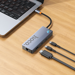 HOCO HB52 Wow 8-in-1 Type-C Multifunction Hub with 4K HDMI, LAN & USB 3.0