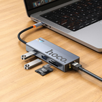 HOCO HB52 Wow 8-in-1 Type-C Multifunction Hub with 4K HDMI, LAN & USB 3.0