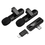 HOCO L20A Fair Dual-Mic Wireless Lavalier Microphone with Type-C & Lightning Connectivity – product view 3