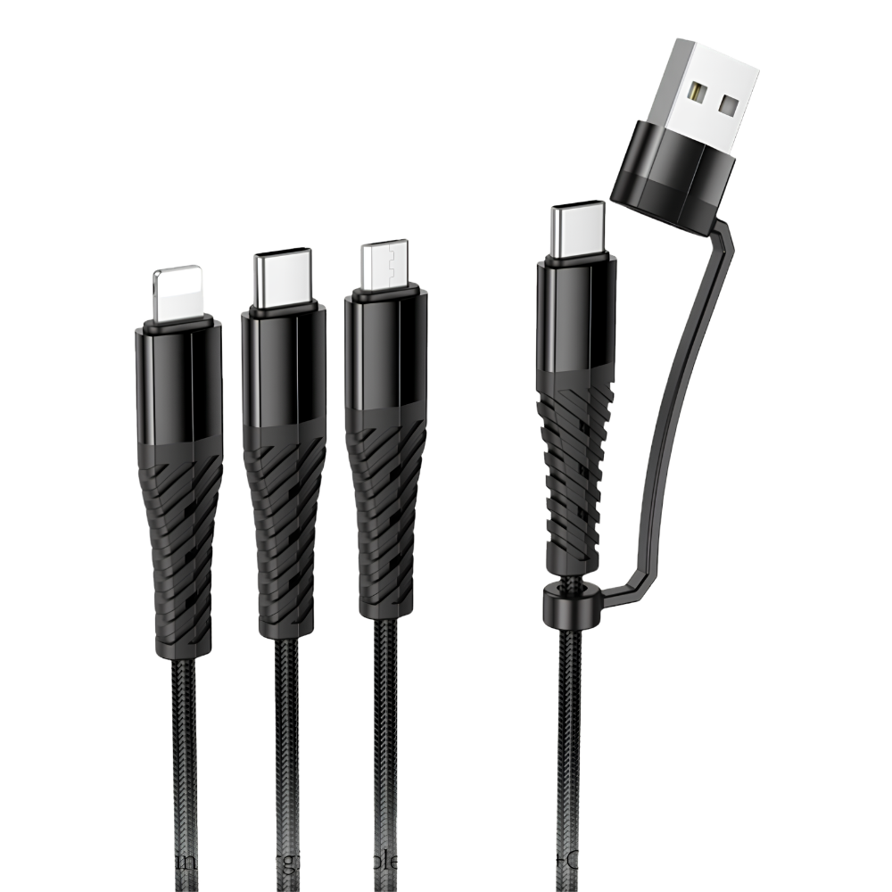 HOCO X123 Victory 3-in-1 Fast Charging Cable (Type-C to Micro/Type-C/Lightning)