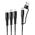 HOCO X123 Victory 3-in-1 Fast Charging Cable (Type-C to Micro/Type-C/Lightning)