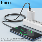 HOCO X14 Double Speed 60W Type-C to Type-C Data Cable - 1m
