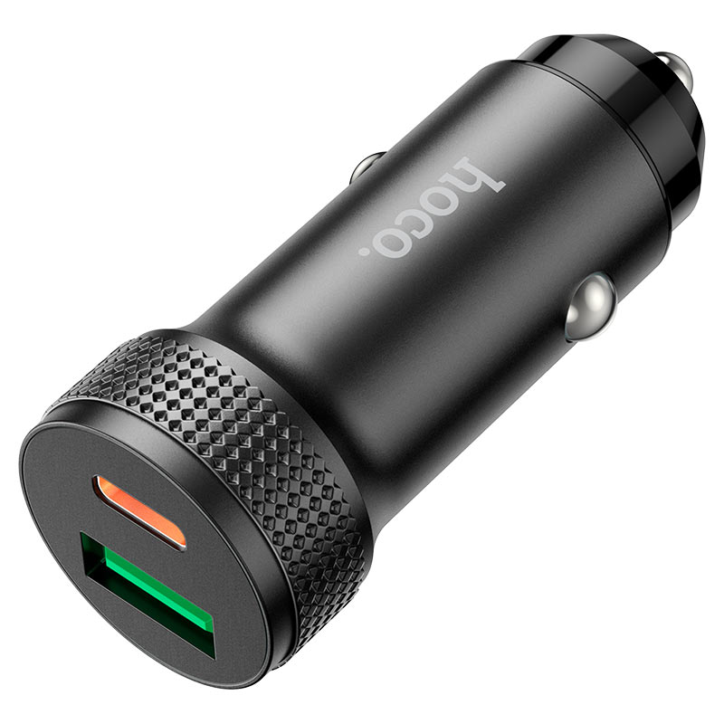 Hoco Z49B Aluminum Dual Port PD+QC 38W Fast Car Charger