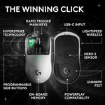 Logitech G PRO X2 SUPERSTRIKE Wireless Gaming Mouse – Lunar Eclipse