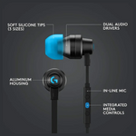 Logitech G333 Wired Gaming Earphones with USB-C Adapter and 3.5mm Aux Connectivity