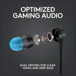Logitech G333 Wired Gaming Earphones with USB-C Adapter and 3.5mm Aux Connectivity