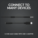 Logitech G333 Wired Gaming Earphones with USB-C Adapter and 3.5mm Aux Connectivity
