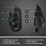 Logitech G502 HERO Lightsync Wired Gaming Mouse -Black