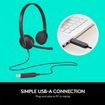 Logitech H340 USB Stereo Noise-Canceling Headset