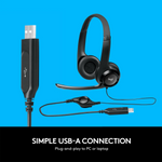 Logitech H390 USB Stereo Headset with Noise Canceling Mic