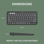 Logitech k380S Pebble keys 2 Wireless Keyboard - Graphite
