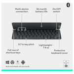 Logitech Keys-to-Go 2 Bluetooth Wireless Tablet Keyboard with Built-in Cover - Graphite