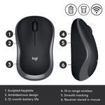 Logitech M185 Wireless Mouse - Grey